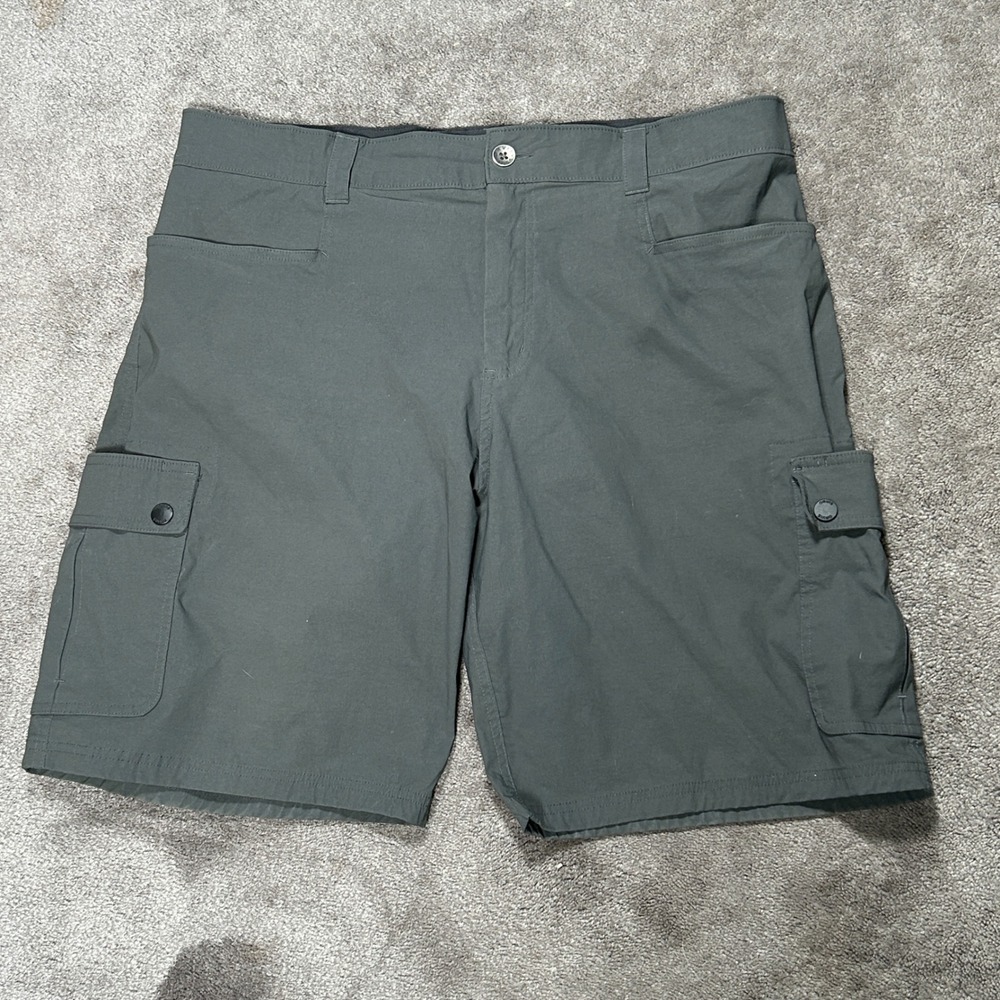Orvis Cargo Shorts Men 38 Gray Solid Stretch Nylon Outdoor Hiking Casual - Picture 5 of 13